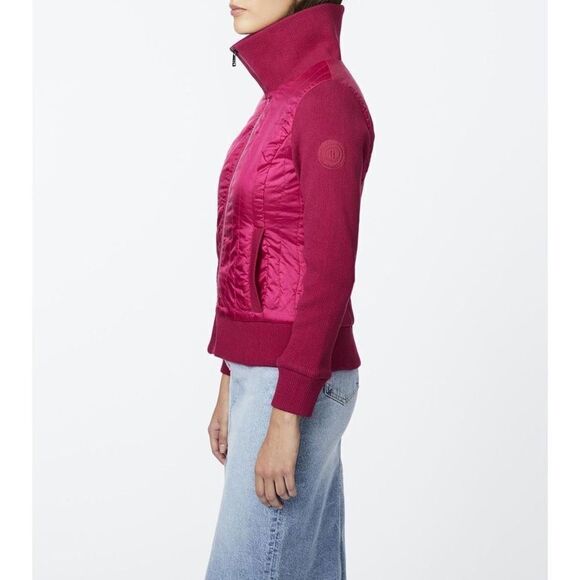 Bernardo Wave Quilted Jacket with Knit Combo on fuchsia orchid flower size S - Picture 3 of 11